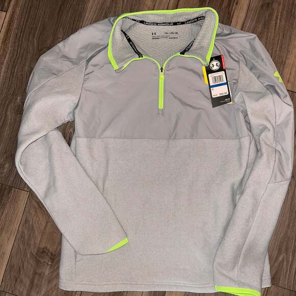 Under Armour Other - Under Armour Boys Gray Mock-Neck 1/2 Zip Fleece Pullover Sweatshirt